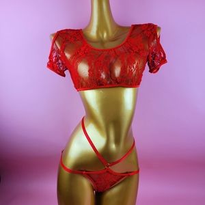 Red lingerie set